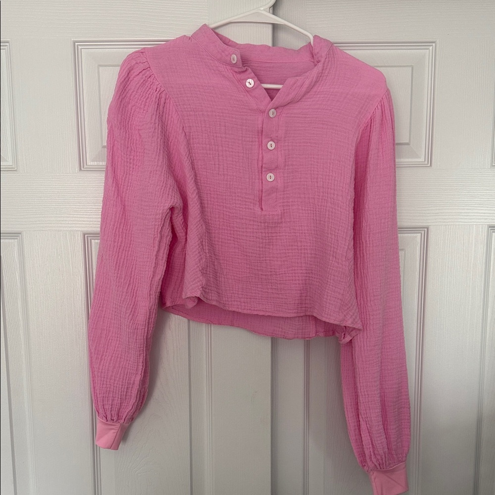 SHEIN Pink Textured Blouse